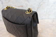 Load image into Gallery viewer, CHANEL Mini Matelasse single flap chain shoulder bag Lambskin Black/Gold hadware Shoulder bag 700080016