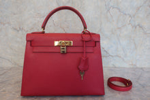 画像をギャラリービューアに読み込む, HERMES/エルメス ケリー28 クシュベル ルージュヴィフ 〇W刻印 ショルダーバッグ 800020020