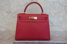 画像をギャラリービューアに読み込む, HERMES/エルメス ケリー28 クシュベル ルージュヴィフ 〇W刻印 ショルダーバッグ 800020020
