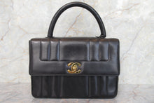 Load image into Gallery viewer, CHANEL Mademoiselle Hand bag Lambskin Black/Gold hadware  Hand bag 700010145