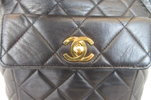 Load image into Gallery viewer, CHANEL Matelasse Chain back pack Lambskin Black/Gold hadware Back pack 700080167