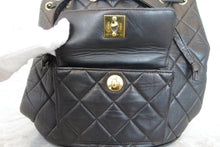 Load image into Gallery viewer, CHANEL Matelasse Chain back pack Lambskin Black/Gold hadware Back pack 700080167