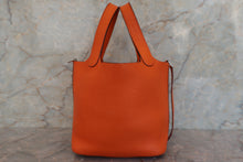 Load image into Gallery viewer, HERMES PICOTIN PM Clemence leather Orange Hand bag 700020210