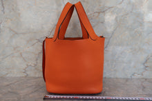 Load image into Gallery viewer, HERMES PICOTIN PM Clemence leather Orange Hand bag 700020210