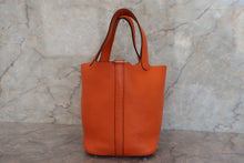 Load image into Gallery viewer, HERMES PICOTIN PM Clemence leather Orange Hand bag 700020210