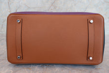 Load image into Gallery viewer, HERMES BIRKIN 35 Arlequin Clemence leather Ultravaiolet/Etain/Blue lin/Etoupe gray/Blue obscurs/Gold □Q Engraving Hand bag 700100062