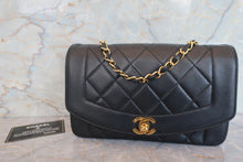Load image into Gallery viewer, CHANEL  Diana matelasse chain shoulder bag Lambskin Black/Gold hadware Shoulder bag 700090028