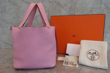 将图片加载到图库查看器,HERMES PICOTIN LOCK MM Clemence leather Mauve sylvestre Z刻印 Hand bag 800080011