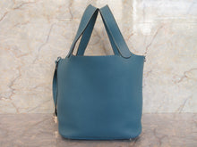 Load image into Gallery viewer, HERMES PICOTIN LOCK MM Clemence leather Blue jean □P Engraving Hand bag 600110208