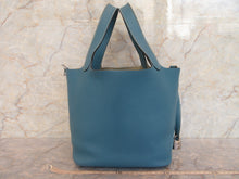 Load image into Gallery viewer, HERMES PICOTIN LOCK MM Clemence leather Blue jean □P Engraving Hand bag 600110208