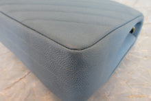 Load image into Gallery viewer, CHANEL  Bias stitch chain shoulder bag Caviar skin Lite blue/Gold hadware Shoulder bag 700080186