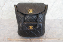 Load image into Gallery viewer, CHANEL Matelasse chain back pack Lambskin Black/Gold hadware Back pack 700030083