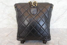 Load image into Gallery viewer, CHANEL Matelasse chain back pack Lambskin Black/Gold hadware Back pack 700030083