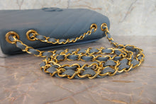 Load image into Gallery viewer, CHANEL  Bias stitch chain shoulder bag Caviar skin Lite blue/Gold hadware Shoulder bag 700080186