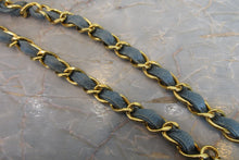 Load image into Gallery viewer, CHANEL  Bias stitch chain shoulder bag Caviar skin Lite blue/Gold hadware Shoulder bag 700080186