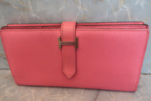 Load image into Gallery viewer, HERMES  Bearn Soufflet Epsom leather Rose lipstick C Engraving Wallet 700060155