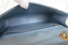 Load image into Gallery viewer, CHANEL  Bias stitch chain shoulder bag Caviar skin Lite blue/Gold hadware Shoulder bag 700080186