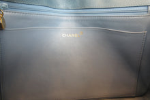 Load image into Gallery viewer, CHANEL  Bias stitch chain shoulder bag Caviar skin Lite blue/Gold hadware Shoulder bag 700080186