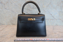 将图片加载到图库查看器,HERMES MINI KELLY 20 Box carf leather Black ○S刻印 Shoulder bag 800070059