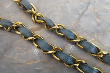 Load image into Gallery viewer, CHANEL  Bias stitch chain shoulder bag Caviar skin Lite blue/Gold hadware Shoulder bag 700080186