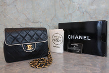 Load image into Gallery viewer, CHANEL Mini Matelasse chain shoulder bag Lambskin Black/White/Gold hadware Shoulder bag 800080235