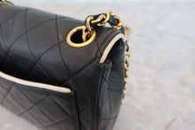 Load image into Gallery viewer, CHANEL Mini Matelasse chain shoulder bag Lambskin Black/White/Gold hadware Shoulder bag 800080235