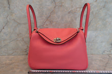 Load image into Gallery viewer, HERMES LINDY 26 Evercolor leather Rose azalee  A Engraving Shoulder bag 700070096