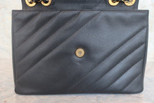 Load image into Gallery viewer, CHANEL Bias stitch chain shoulder bag Caviar skin Black/Gold hadware Shoulder bag 800030067