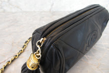 Load image into Gallery viewer, CHANEL CC mark fringe chain shoulder bag Lambskin Black/Gold hadware Shoulder bag 700070076