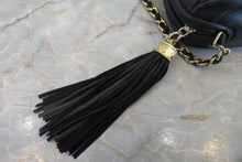 Load image into Gallery viewer, CHANEL CC mark fringe chain shoulder bag Lambskin Black/Gold hadware Shoulder bag 700070076