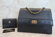 画像をギャラリービューアに読み込む, CHANEL/シャネル 2.55台形チェーンショルダーバッグ ラムスキン ブラック/ゴールド金具 ショルダーバッグ 700110122