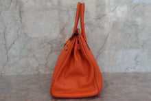 Load image into Gallery viewer, HERMES BIRKIN 30 Clemence leather Orange □M Engraving Hand bag 700070276