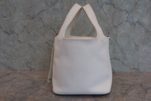 Load image into Gallery viewer, HERMES PICOTIN LOCK PM Clemence leather □J Engraving White Hand bag 800060079