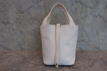 Load image into Gallery viewer, HERMES PICOTIN LOCK PM Clemence leather □J Engraving White Hand bag 800060079