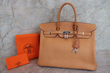 Load image into Gallery viewer, HERMES BIRKIN 35 Ardennes leather Natural □J Engraving Hand bag 700030294