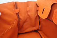 Load image into Gallery viewer, HERMES BIRKIN 30 Clemence leather Orange □M Engraving Hand bag 700070276