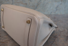 Load image into Gallery viewer, HERMES BIRKIN 30 Clemence leather Craie D Engraving Hand bag 700070286