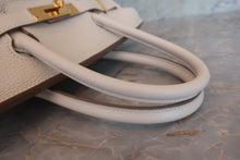 Load image into Gallery viewer, HERMES BIRKIN 30 Clemence leather Craie D Engraving Hand bag 700070286