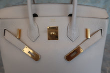Load image into Gallery viewer, HERMES BIRKIN 30 Clemence leather Craie D Engraving Hand bag 700070286
