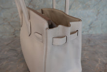 Load image into Gallery viewer, HERMES BIRKIN 30 Clemence leather Craie D Engraving Hand bag 700070286