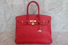 將圖片載入圖庫檢視器 HERMES/エルメス キャンディバーキン35 ヴォーエプソン ルージュカザック/ブルータラサ ハンドバッグ 700090019