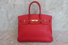 將圖片載入圖庫檢視器 HERMES/エルメス キャンディバーキン35 ヴォーエプソン ルージュカザック/ブルータラサ ハンドバッグ 700090019