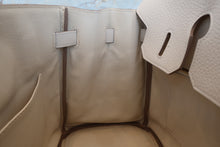Load image into Gallery viewer, HERMES BIRKIN 30 Clemence leather Craie D Engraving Hand bag 700070286
