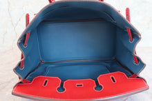 將圖片載入圖庫檢視器 HERMES/エルメス キャンディバーキン35 ヴォーエプソン ルージュカザック/ブルータラサ ハンドバッグ 700090019