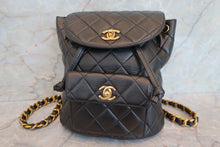 Load image into Gallery viewer, CHANEL Matelasse chain back pack Lambskin Black/Gold hadware Back pack 700100027