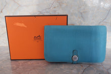 將圖片載入圖庫檢視器 HERMES/エルメス ドゴンGM トゴ ブルージーン □I刻印 財布 700120184