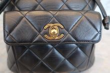 Load image into Gallery viewer, CHANEL Matelasse chain back pack Lambskin Black/Gold hadware Back pack 700100027