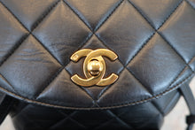 Load image into Gallery viewer, CHANEL Matelasse chain back pack Lambskin Black/Gold hadware Back pack 700100027