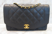 Load image into Gallery viewer, CHANEL  Diana matelasse chain shoulder bag Caviar skin Black/Gold hadware Shoulder bag 700090039