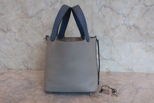 Load image into Gallery viewer, HERMES PICOTIN LOCK TOUCH PM Clemence leather/Swift leather Gris mouette/Blue agate A Engraving Hand bag 800060139